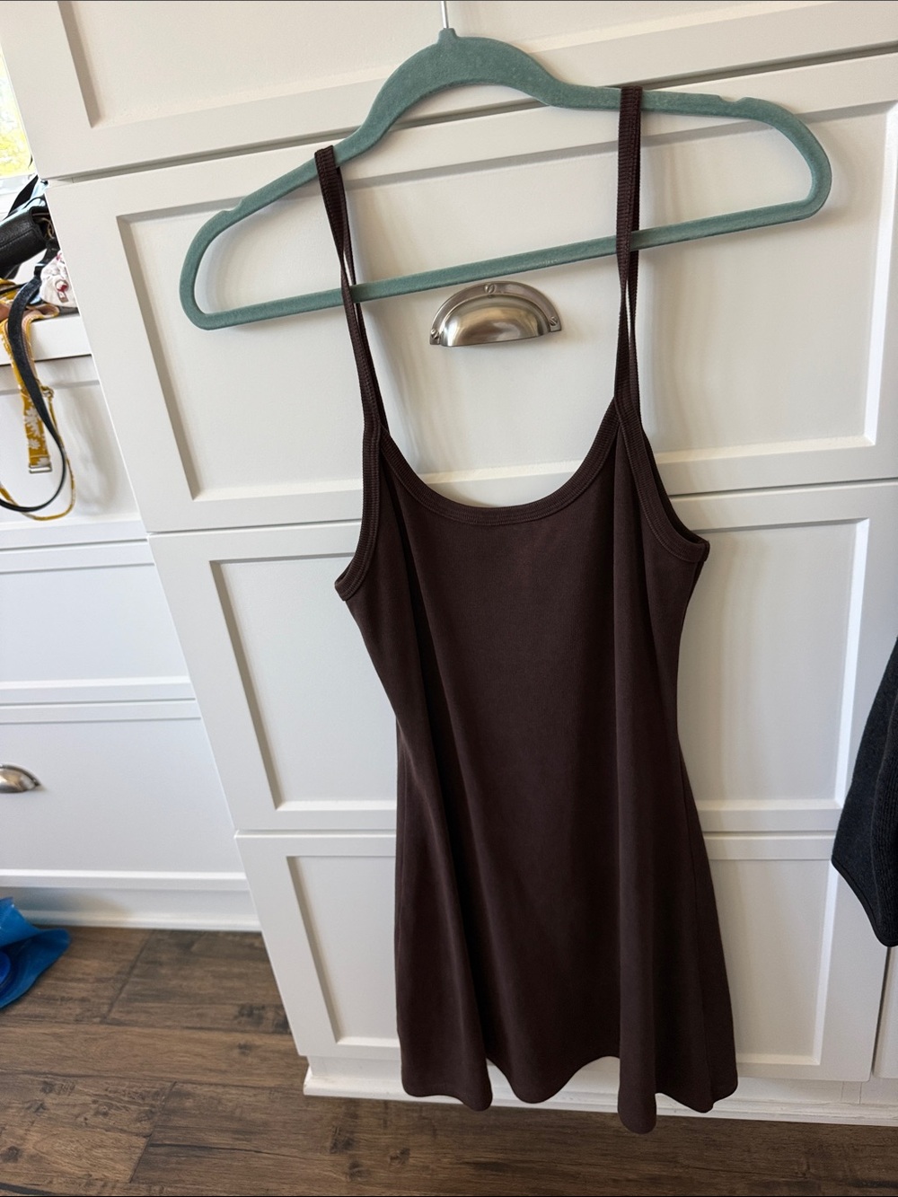 Los Angeles Apparel Chocolate Brown Mini Slip Dress (Never Worn)